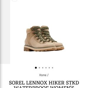 Sorel Tan Waterproof Hiking Boots with Green Laces